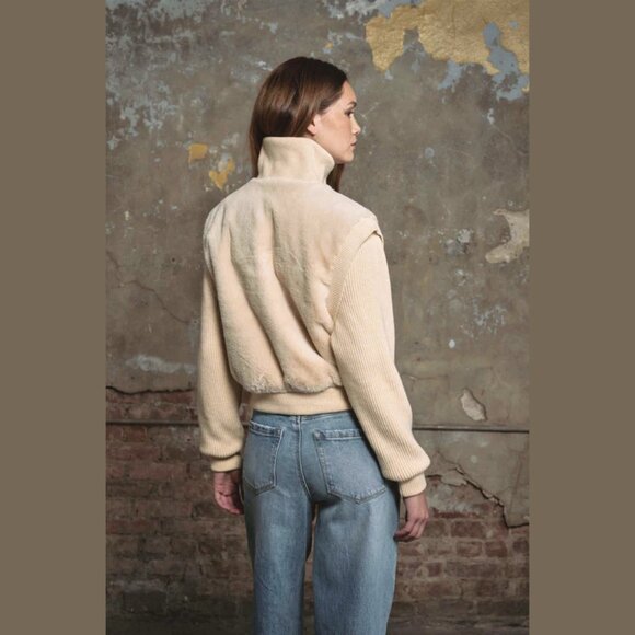 NEW Blank NYC - Size S, Mixed Media Faux Fur Bomber Jacket - Daydreamer - Picture 8 of 9